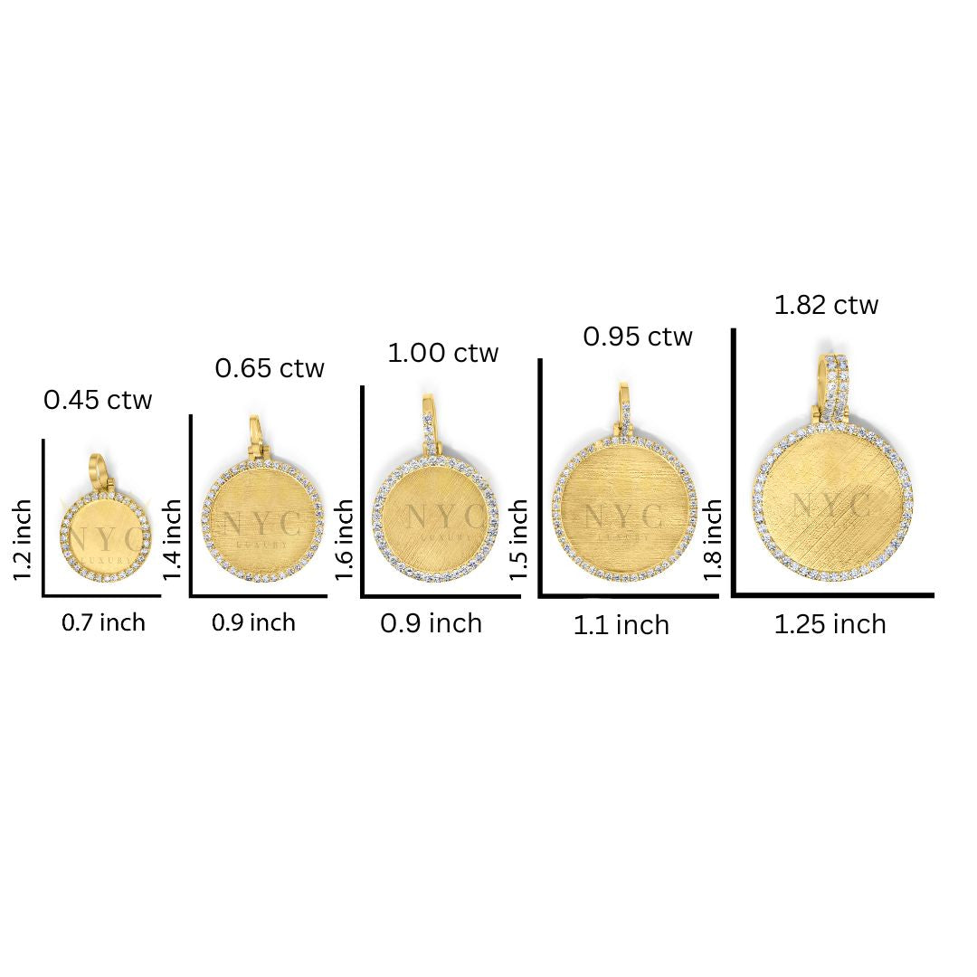 10K Solid Gold Micro Diamond Picture Pendant 0.45ctw