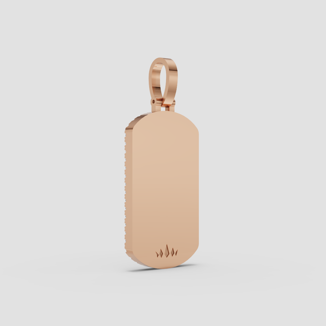 10k-14k Diamond Dog Tag Pendant .80ctw-1.00ctw