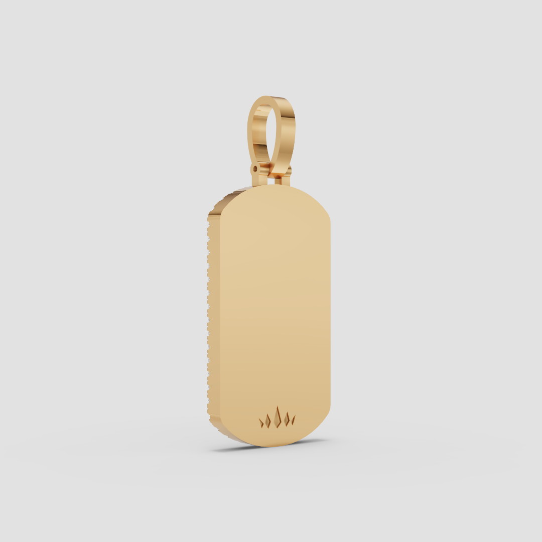 10k-14k Diamond Dog Tag Pendant .80ctw-1.00ctw