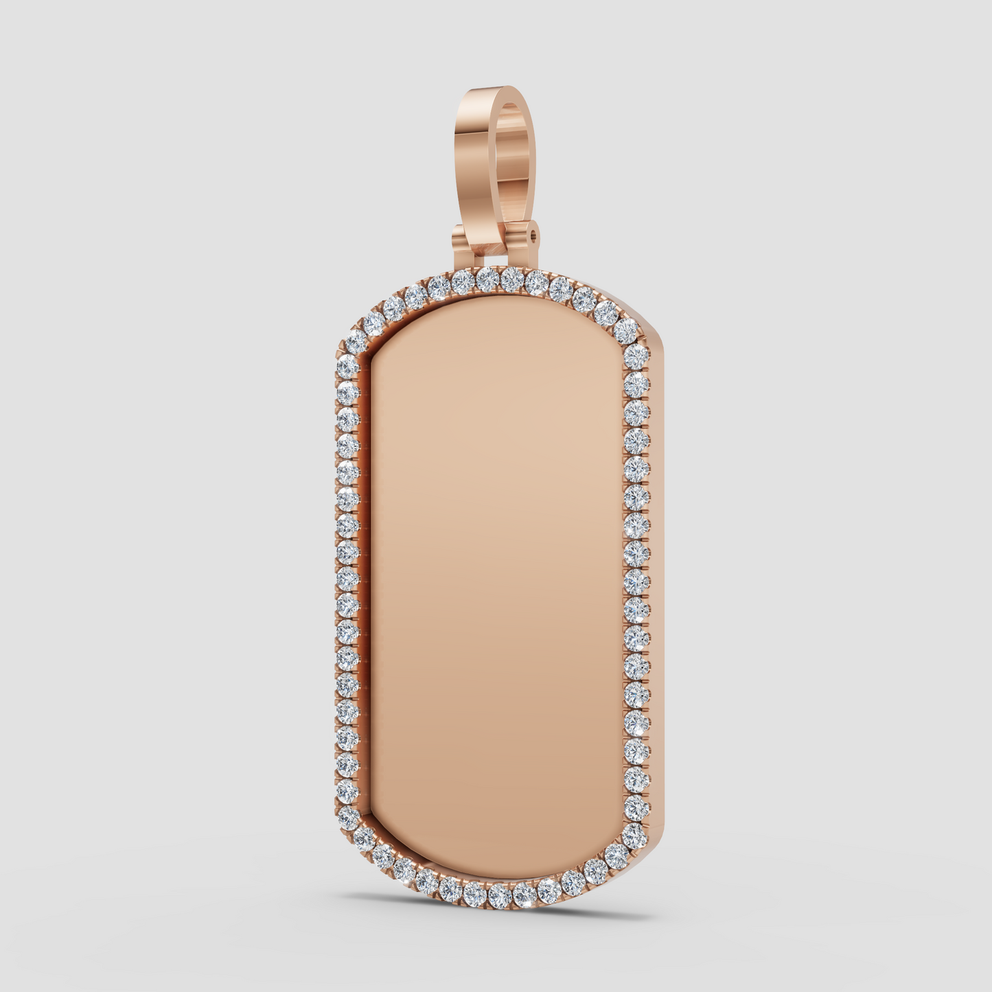 10k-14k Diamond Dog Tag Pendant .80ctw-1.00ctw