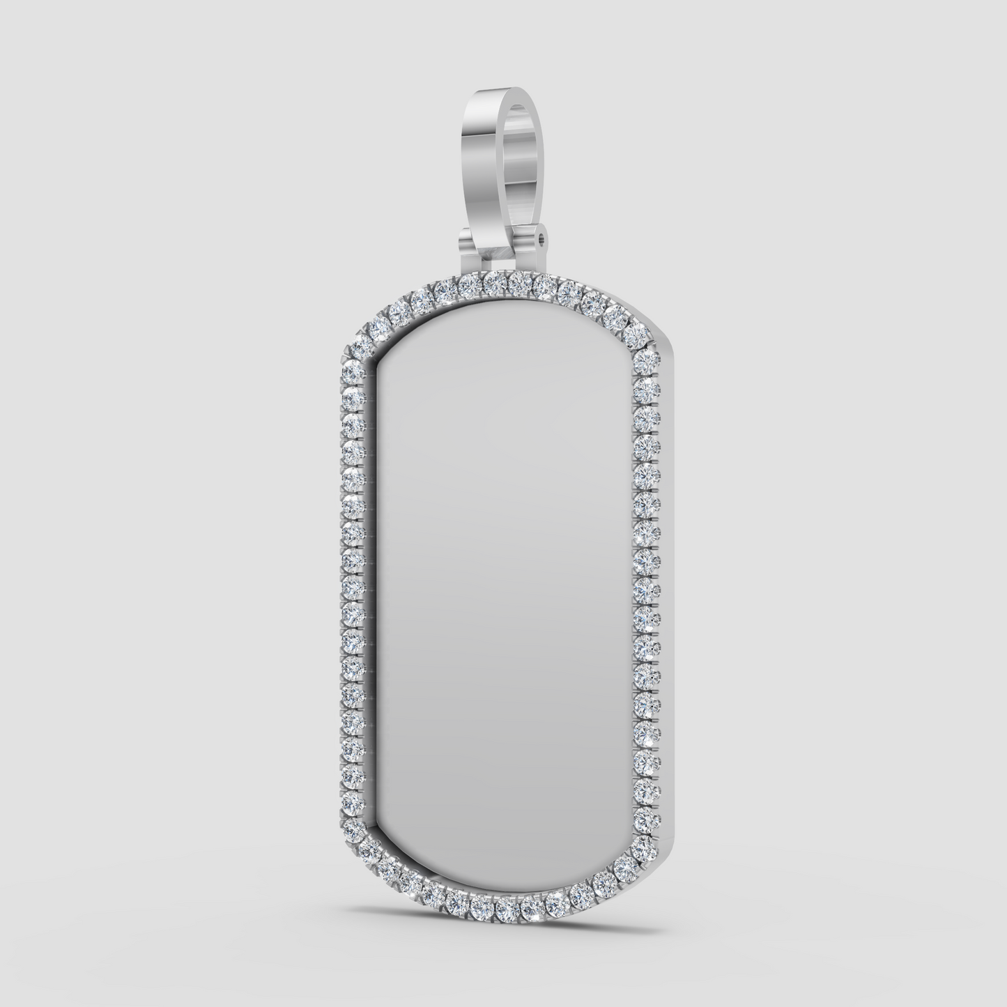 10k-14k Diamond Dog Tag Pendant .80ctw-1.00ctw