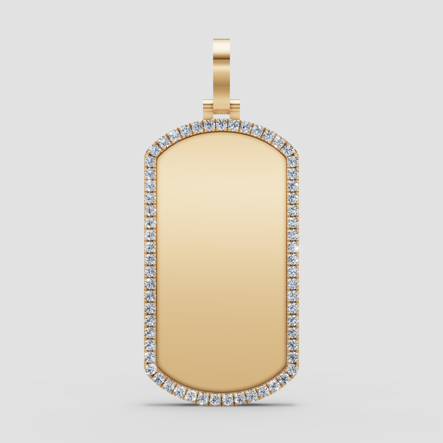 10k-14k Diamond Dog Tag Pendant .80ctw-1.00ctw