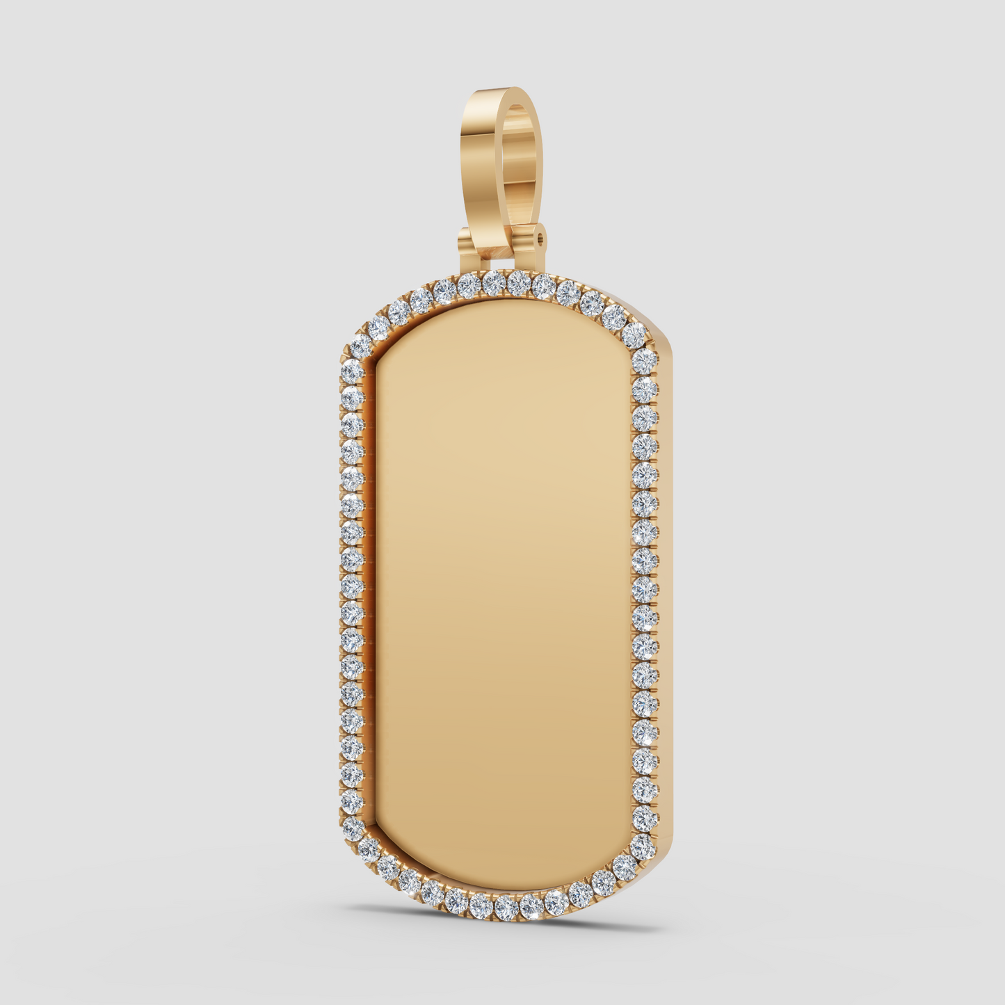 10k-14k Diamond Dog Tag Pendant .80ctw-1.00ctw