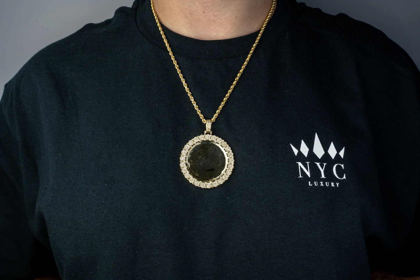 10k/14k Gold Custom Diamond Cluster Picture Pendant 2.26ctw-4.2ctw