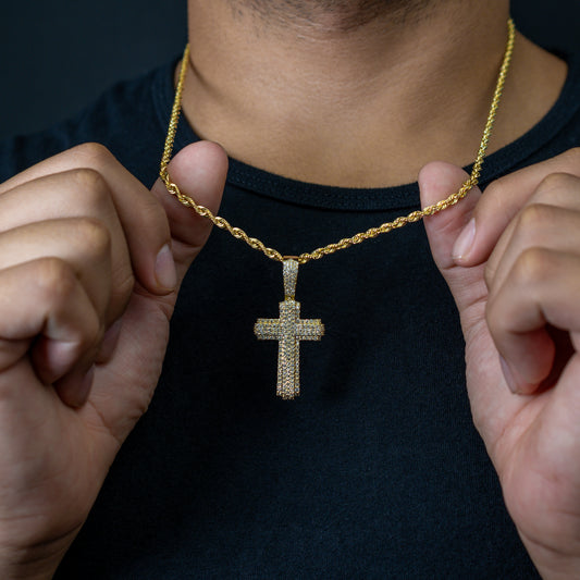 10k Yellow Gold Diamond Cross Pendant 1.39 ctw