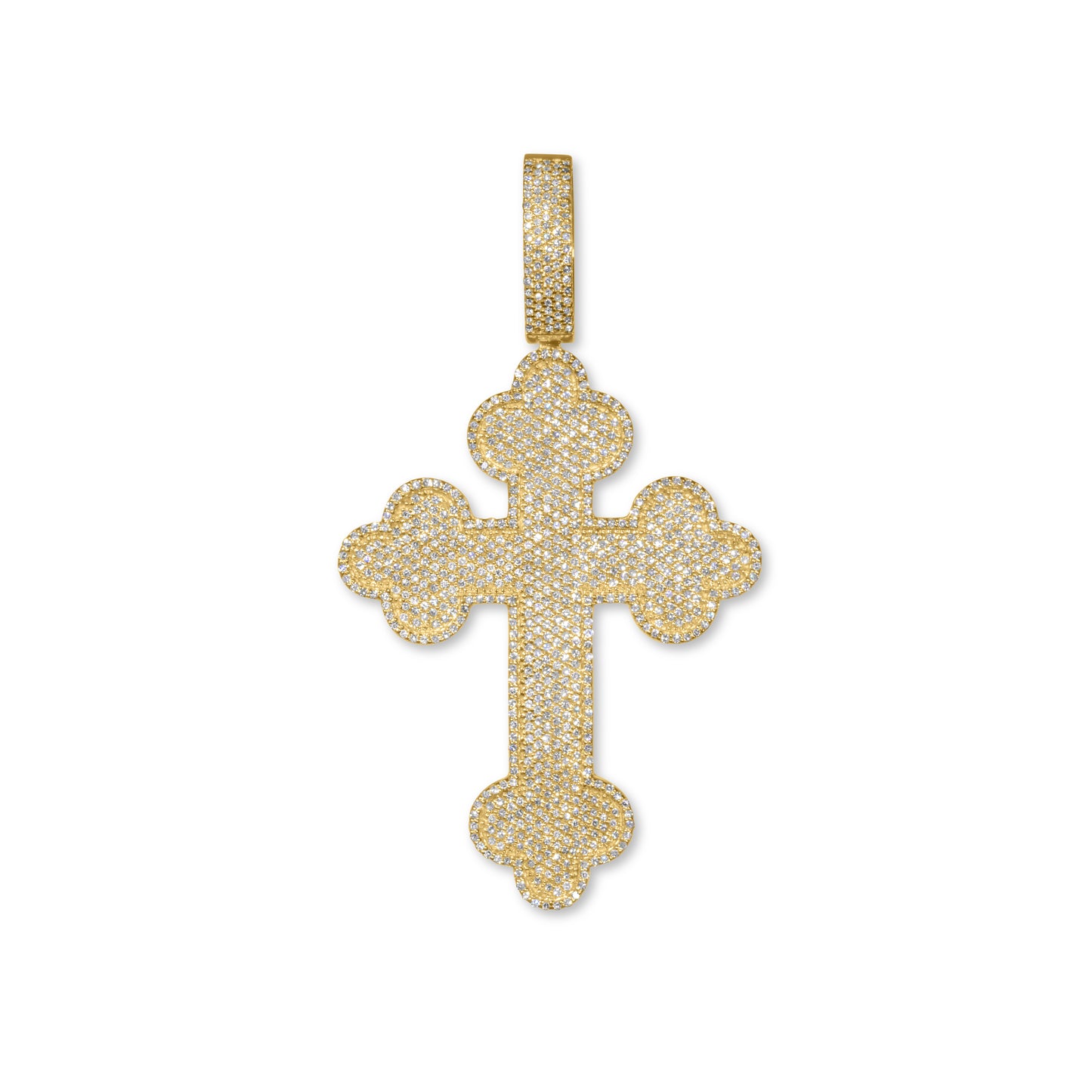 10k Yellow Gold Diamond Cross Pendant 1.52 ctw