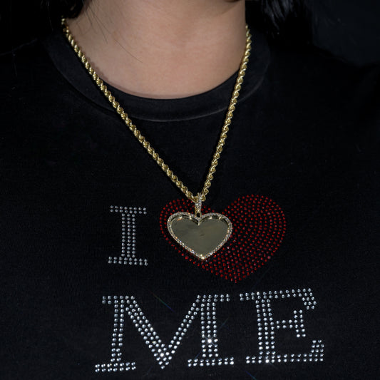 10k Yellow Gold Diamond Heart Memory Pendant