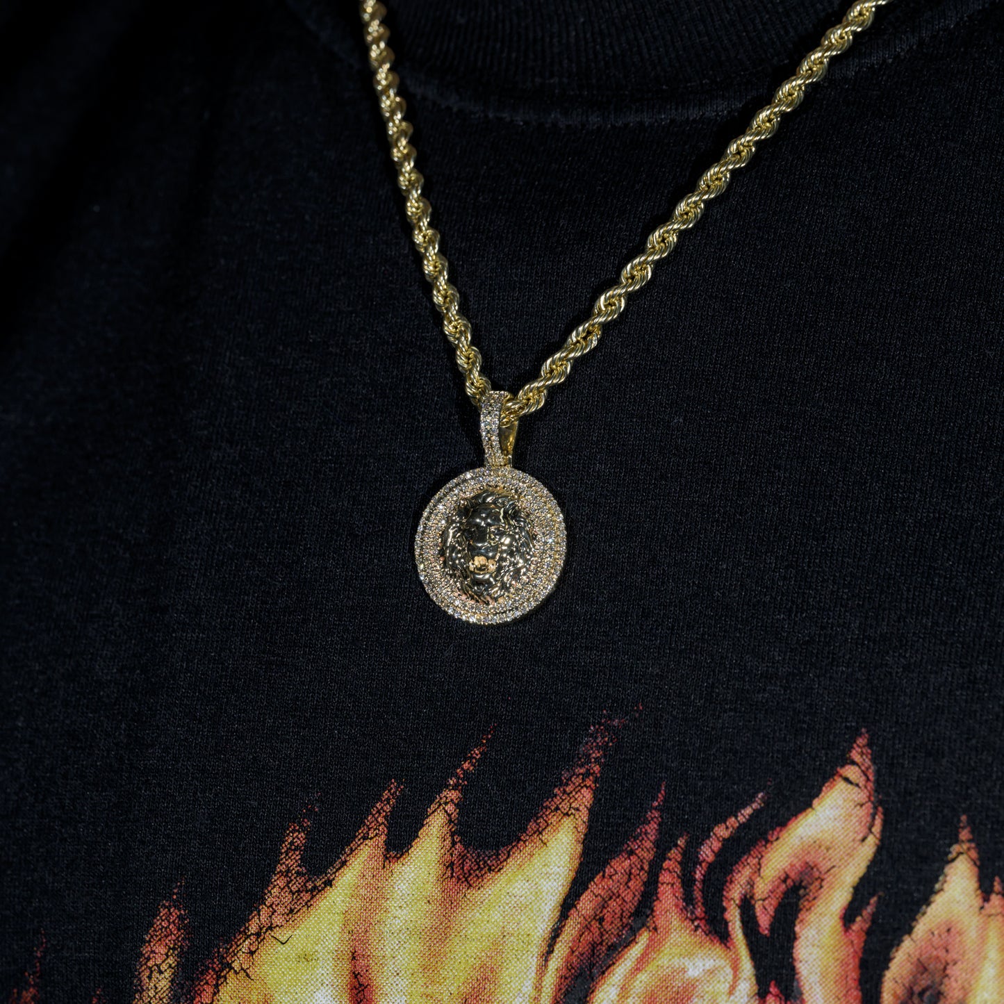 10k Yellow Gold Diamond Lion Head Pendant 0.79 ctw