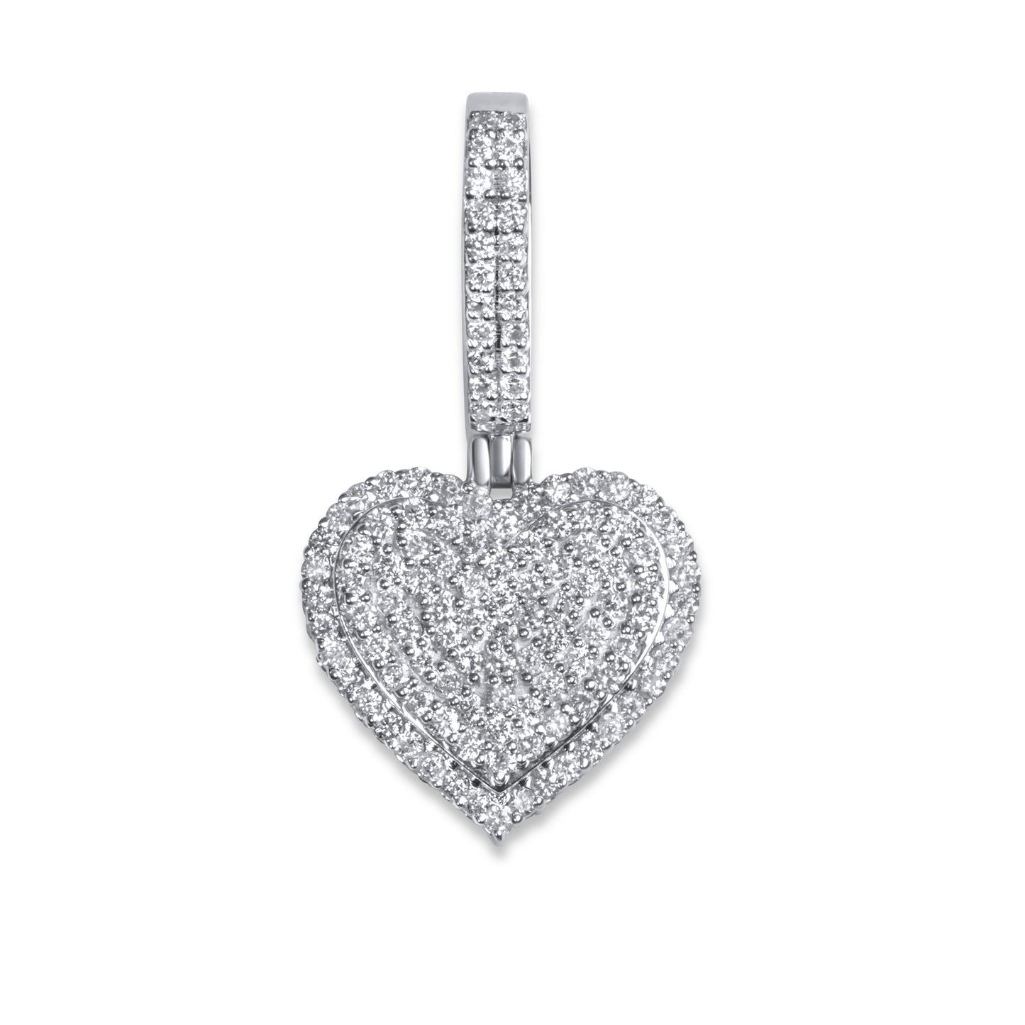 14k White Gold Diamond Heart Pendant 0.48 CTW