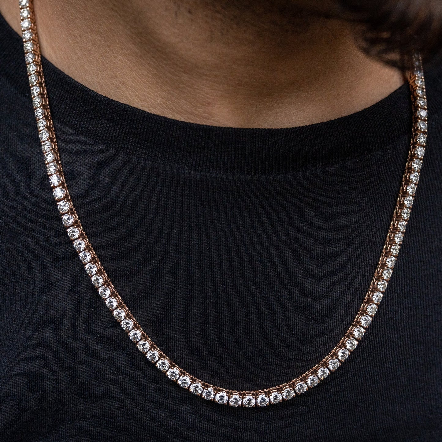 14K Solid Gold & Diamonds Tennis Chain 10-29.00 ctw