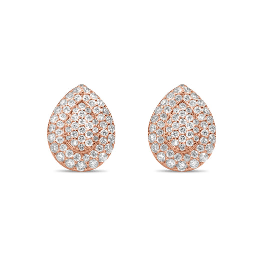 10k Rose Gold Pear Earrings .75ctw