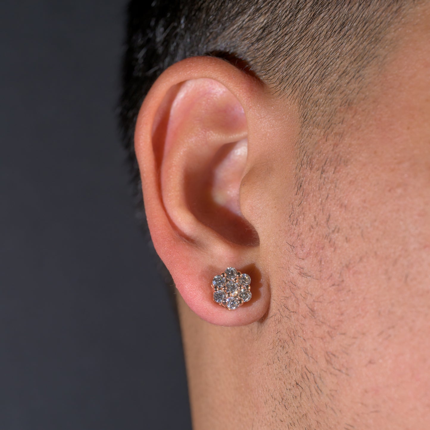 14k Gold Diamond Cluster Earrings 1.95ctw