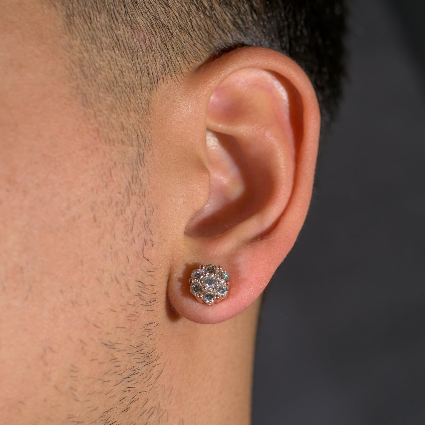 14k Gold Diamond Cluster Earrings 1.95ctw