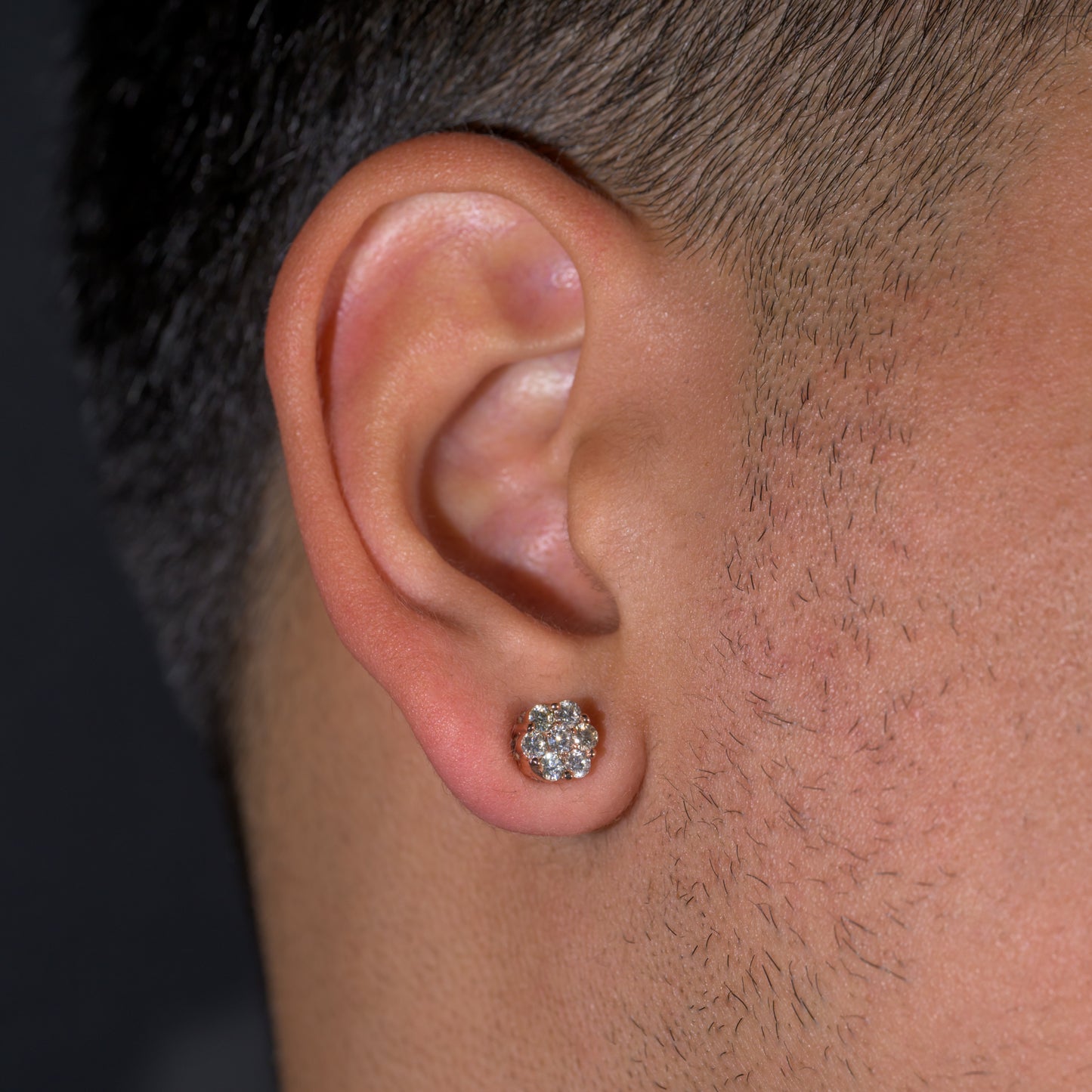 14k Solid Gold Diamond Cluster Earrings 1.12ctw