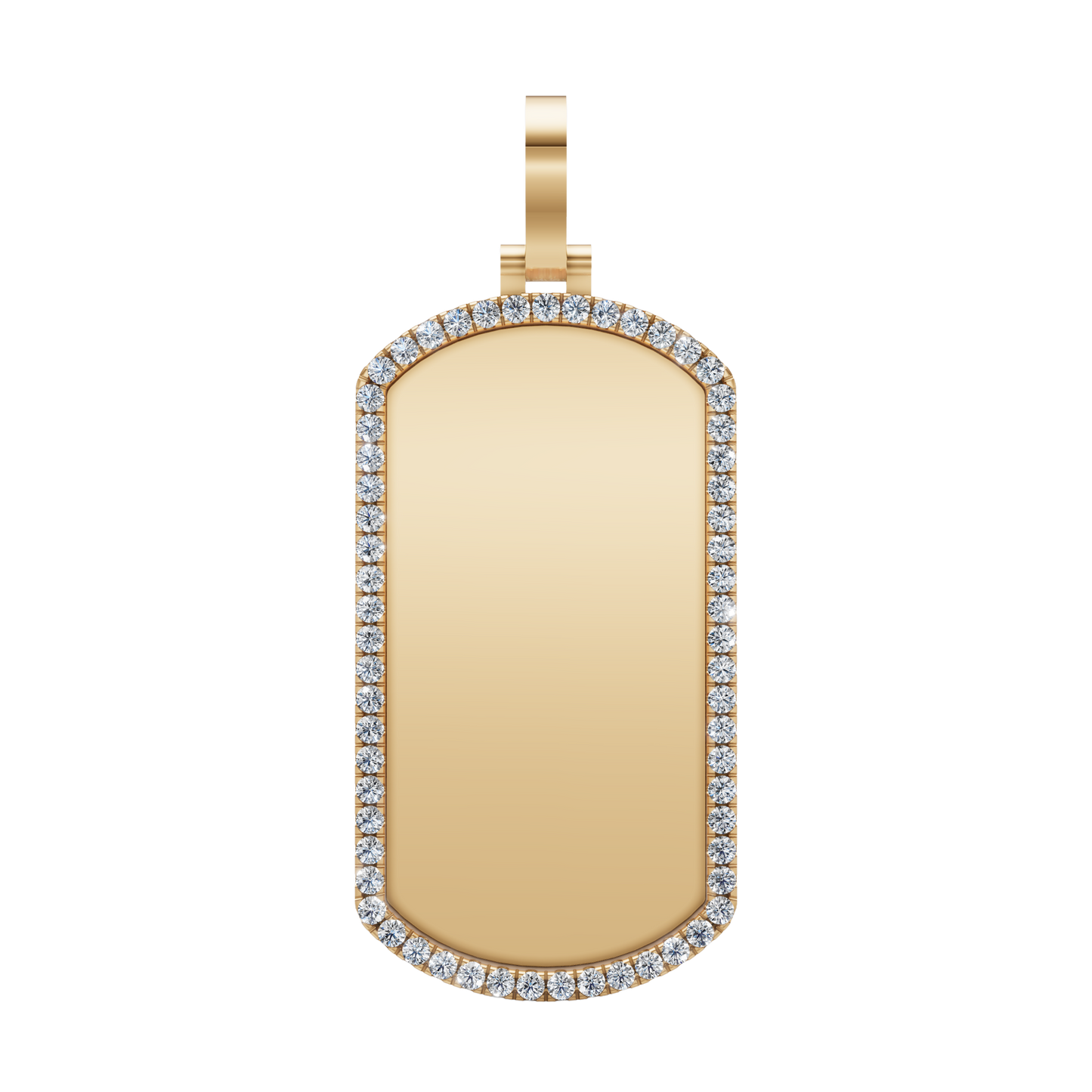 10k-14k Diamond Dog Tag Pendant .80ctw-1.00ctw