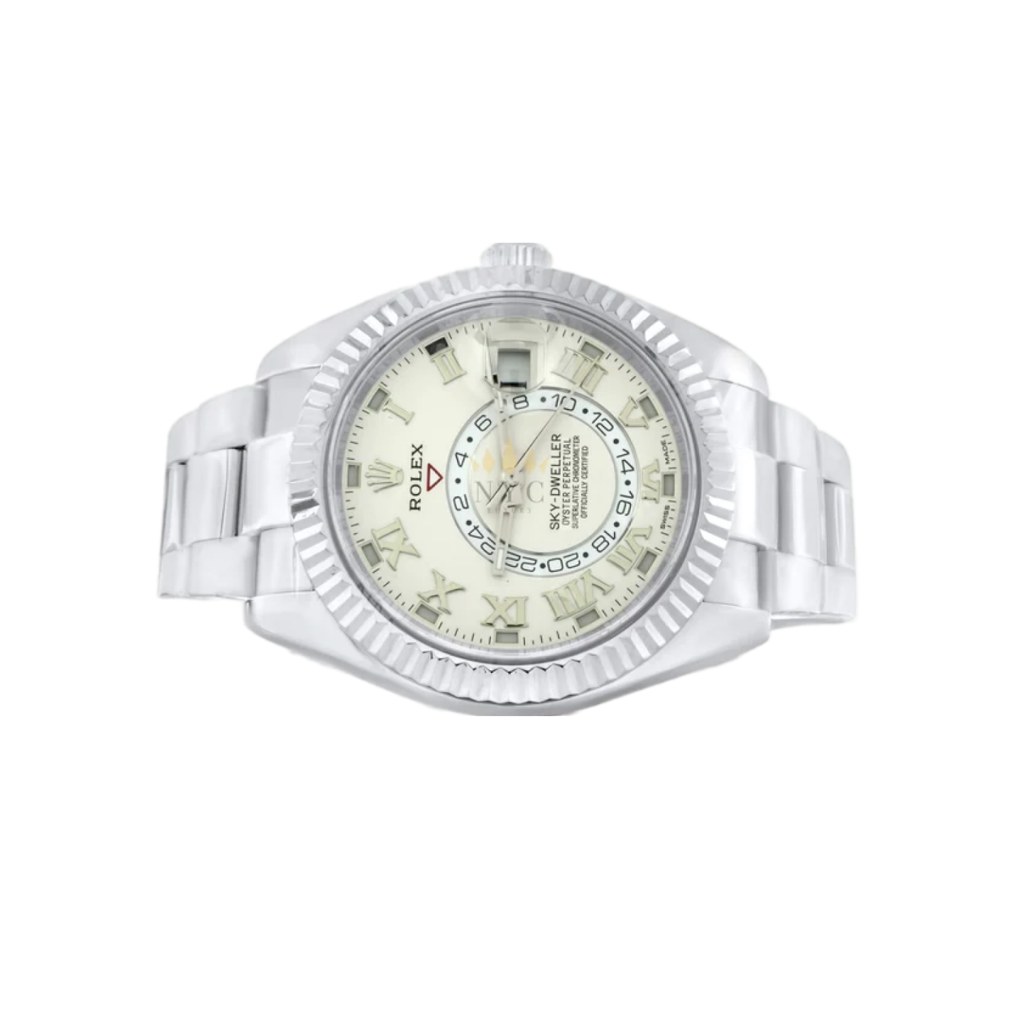 Rolex sky dweller sales 18k white gold