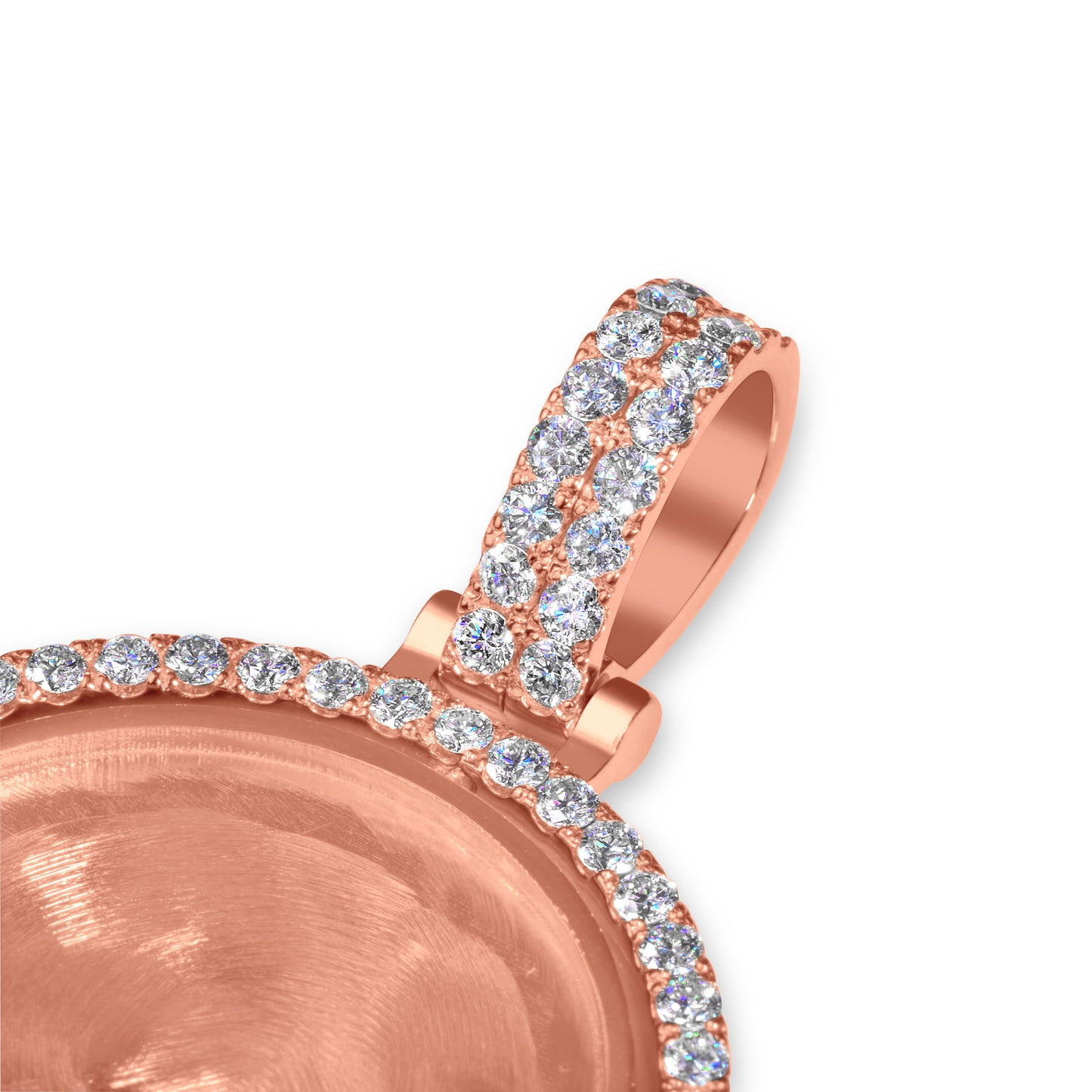 14K Solid Yellow Gold Custom Diamond Spinning Picture Pendant 1.82ctw