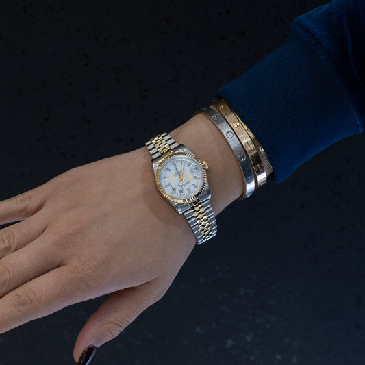 Rolex 31mm Ladies Midsize, Two Tone Yellow Gold & Steel, Yellow Gold Fluted Bezel, Jubilee Bracelet, Referemce 68273