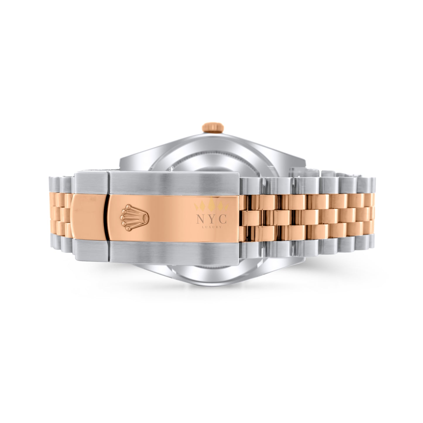 Rolex Datejust II 41mm two tone rose gold and steel, 18k rose gold fluted bezel, jubilee bracelet, wimbeldon dial, Ref. 126331