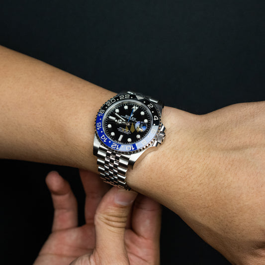 Rolex GMT-Master II 40mm Watch, Stainless Steel & 18K White Gold Jubilee Bracelet, Blue and Black Dial "Batgirl"  Ref. 126710BLNR Preowned