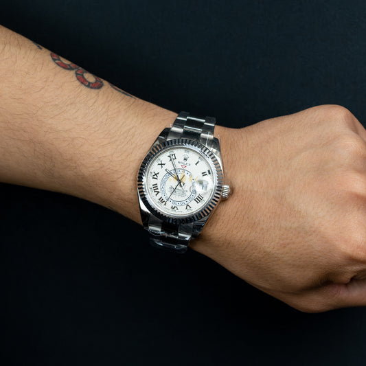 Rolex Sky-Dweller 42mm, 18K White Gold, Silver Roman Dial, 18k White Gold Oyster Bracelet Ref. 326939