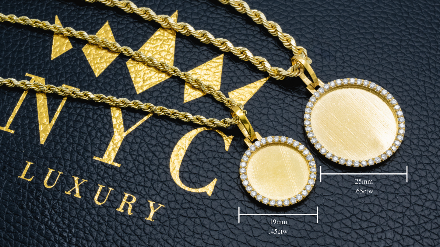10K/14K Gold & Diamond Custom Picture Pendant 0.45-3.25ctw