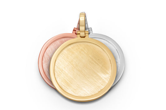 10k Solid Gold Circle Picture Pendant - Standard & Micro