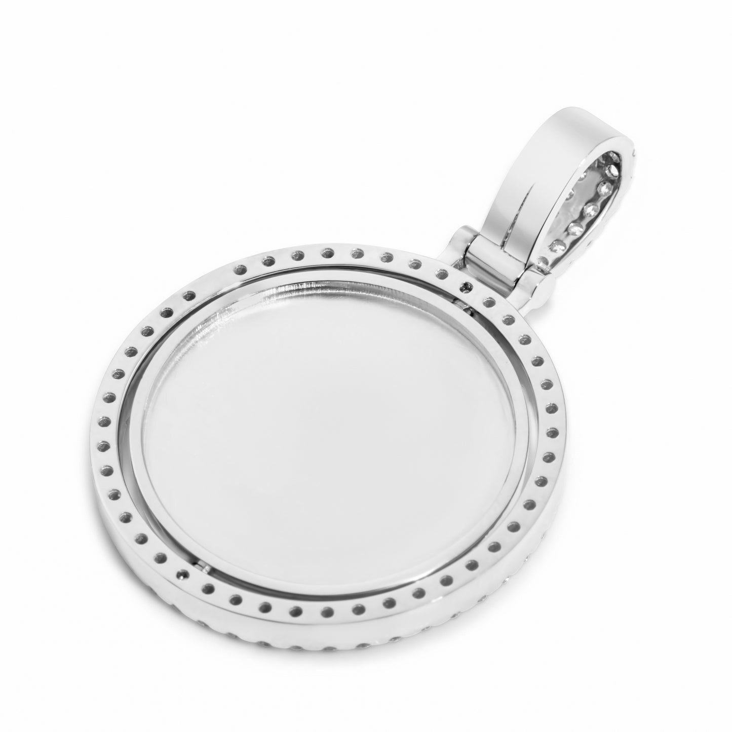 14K Solid Yellow Gold Custom Diamond Spinning Picture Pendant 1.82ctw