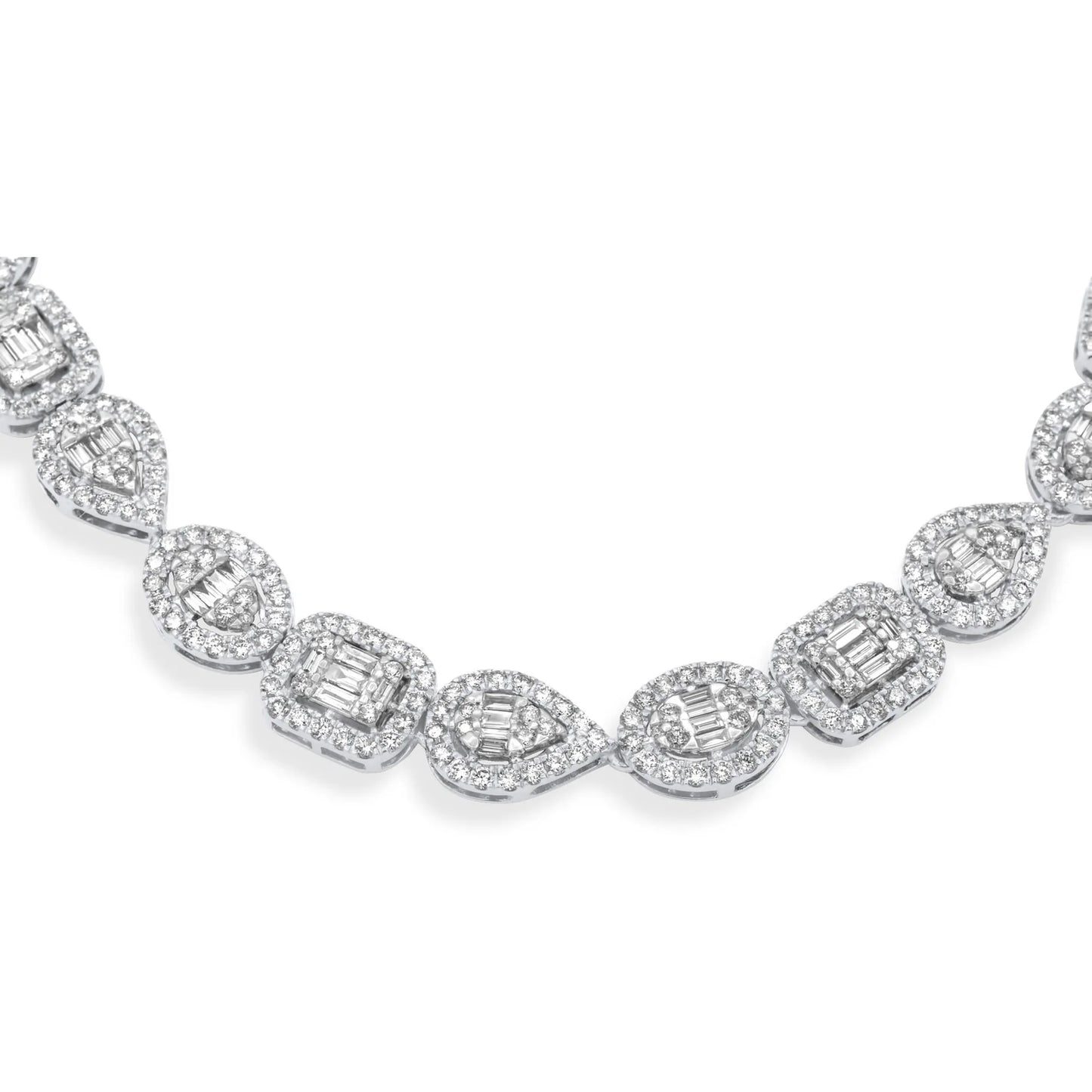 14k Rose/White Gold Fancy Shape Baguette Chain 12.91ctw