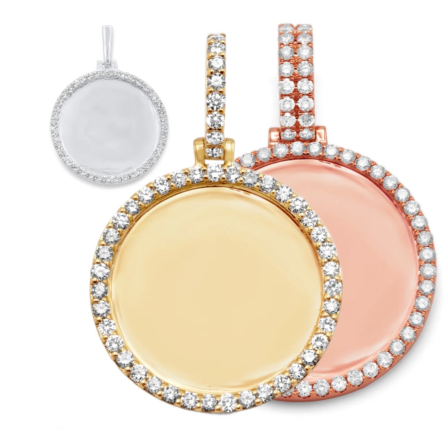 10K/14K Gold & Diamond Custom Picture Pendant 0.45-3.25ctw