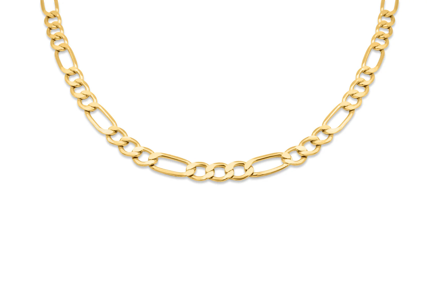 10k Gold Hollow Figaro Chain 2.5-6mm