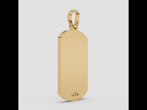 10k-14k Diamond Dog Tag Pendant .80ctw-1.00ctw
