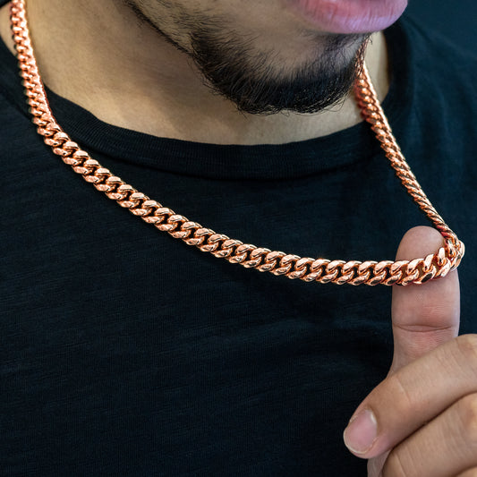 10K Hollow Rose Gold Cuban Chain 8.5mm
