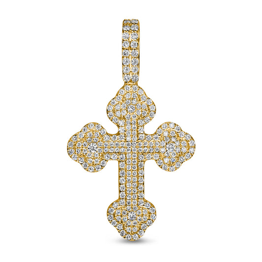 10K Yellow Gold Diamond Cross Pendant 0.93 ctw