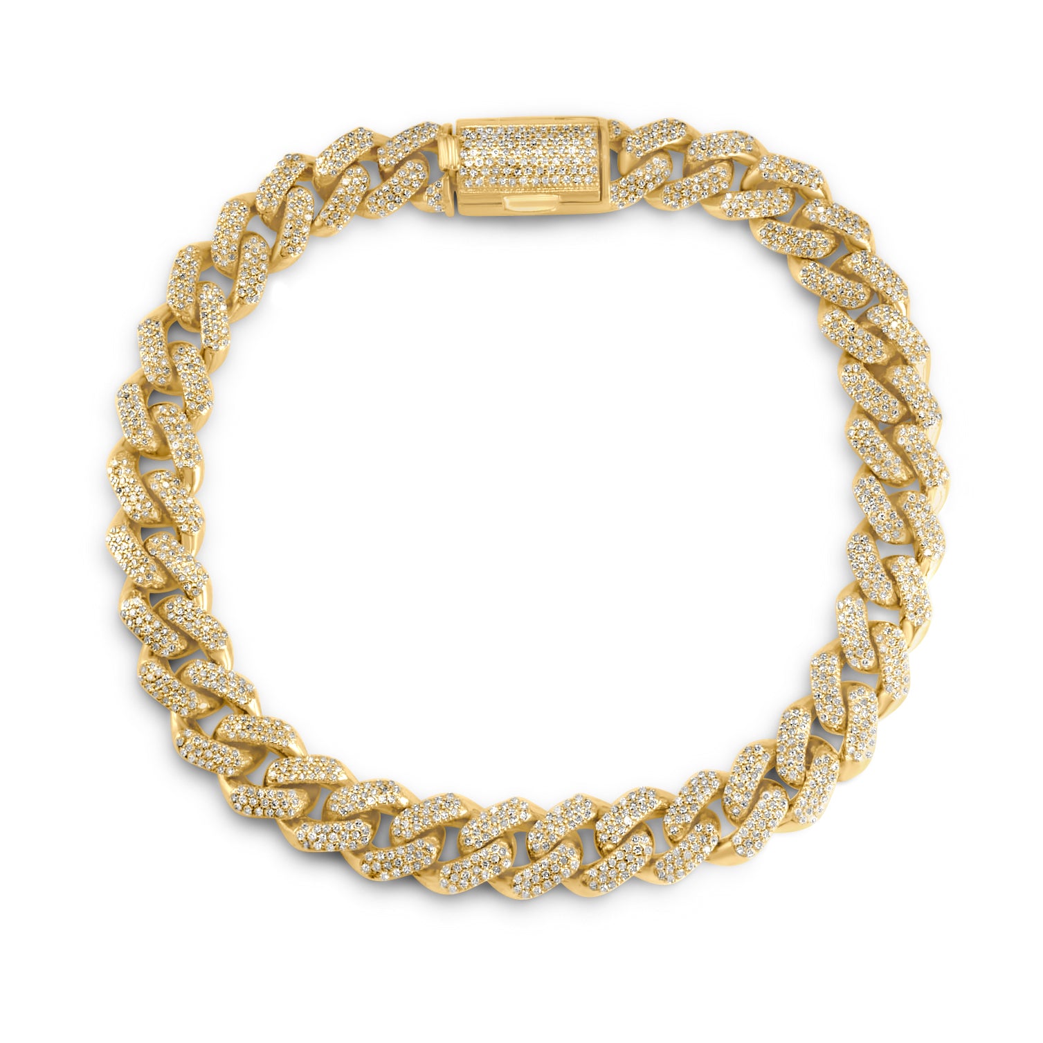 10K Yellow Gold Diamond Cuban Link Bracelet – NYC Luxury