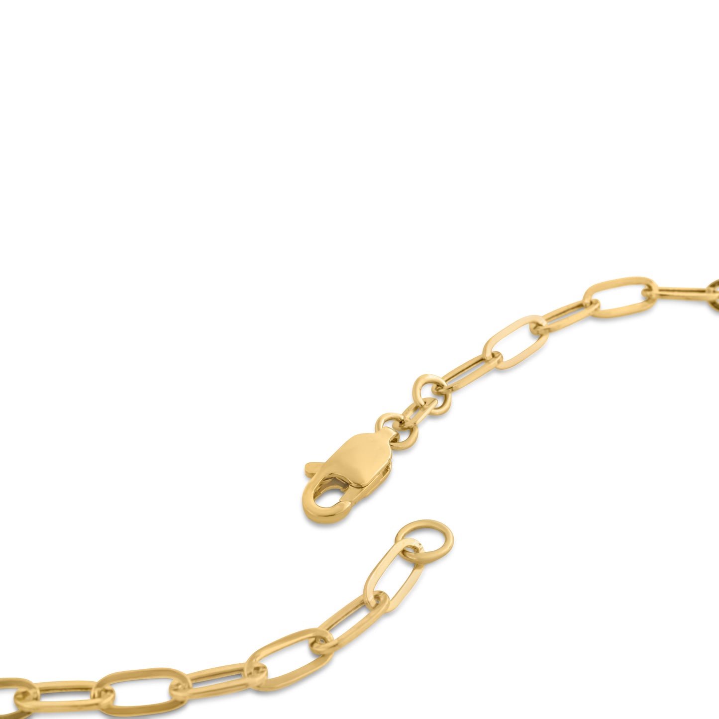 14K Solid Gold Hollow Paperclip Chain 3mm