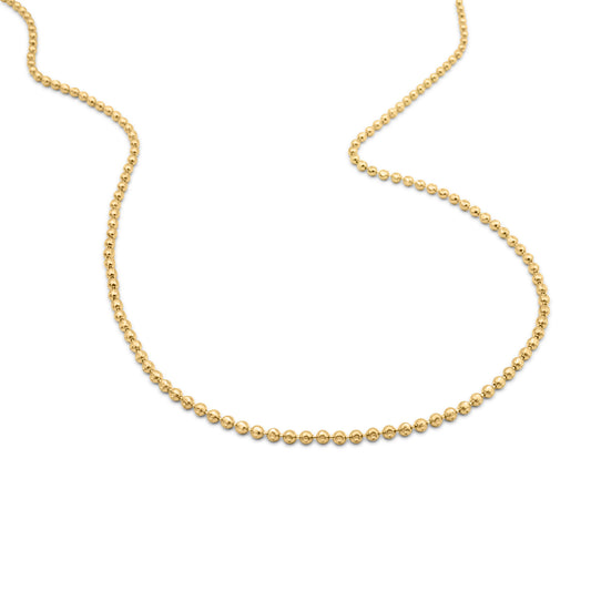14k Solid Gold Ball Bead Chain 2-4mm