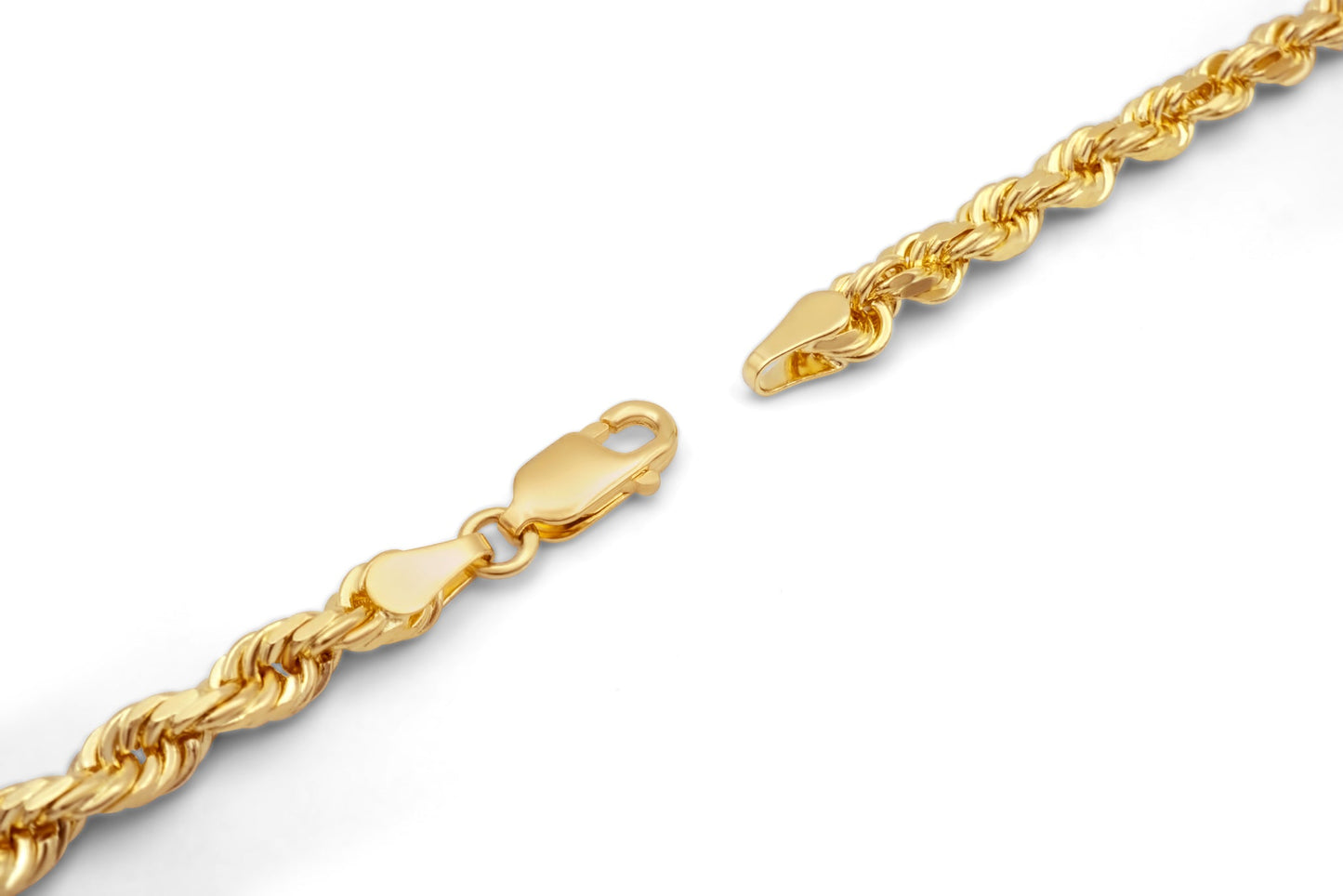 10K/14k Solid Gold Rope Chain 3mm-7mm