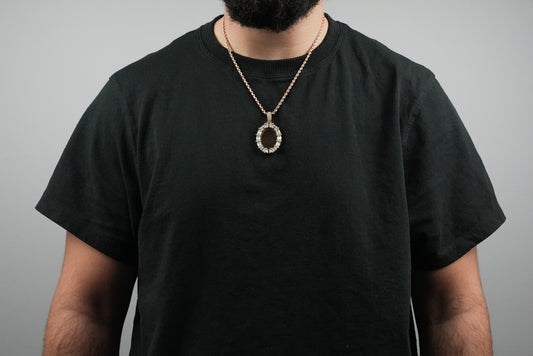 14k Rose Gold Oval Custom Diamond Baguette Picture Pendant 3.50ctw