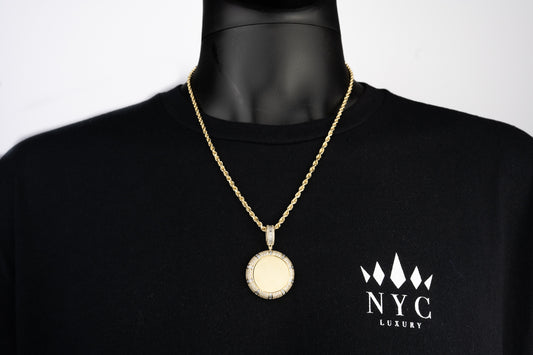 14K Yellow Gold Custom Diamond Picture Pendant 2.19ctw