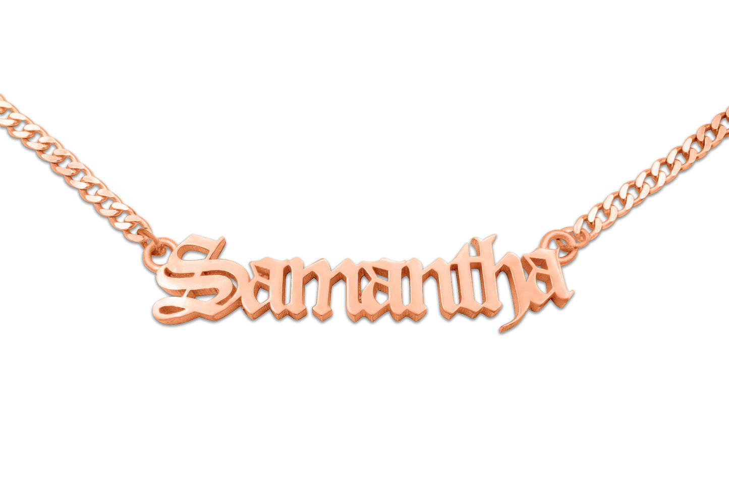 14K Solid Gold Personalized Name Necklace Old English