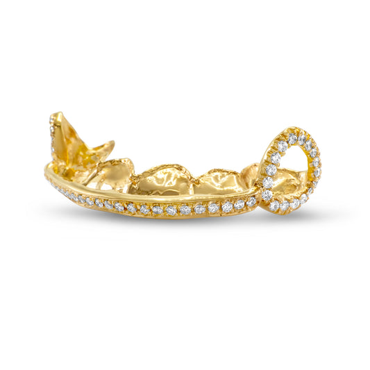 14K Yellow Gold Diamond Row (Top) Grillz