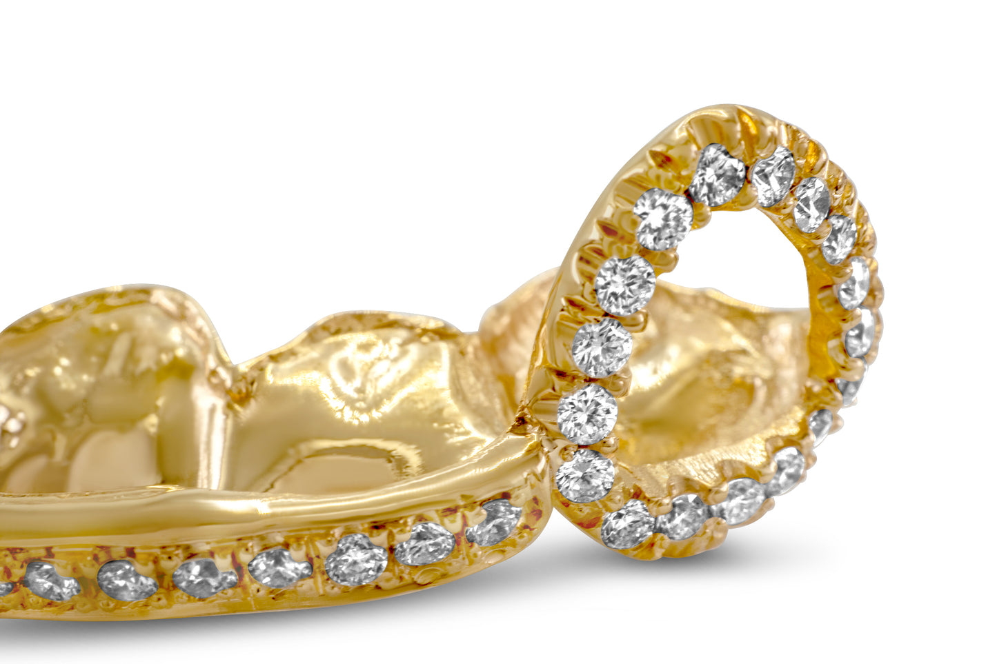 14K Yellow Gold Diamond Row (Top) Grillz