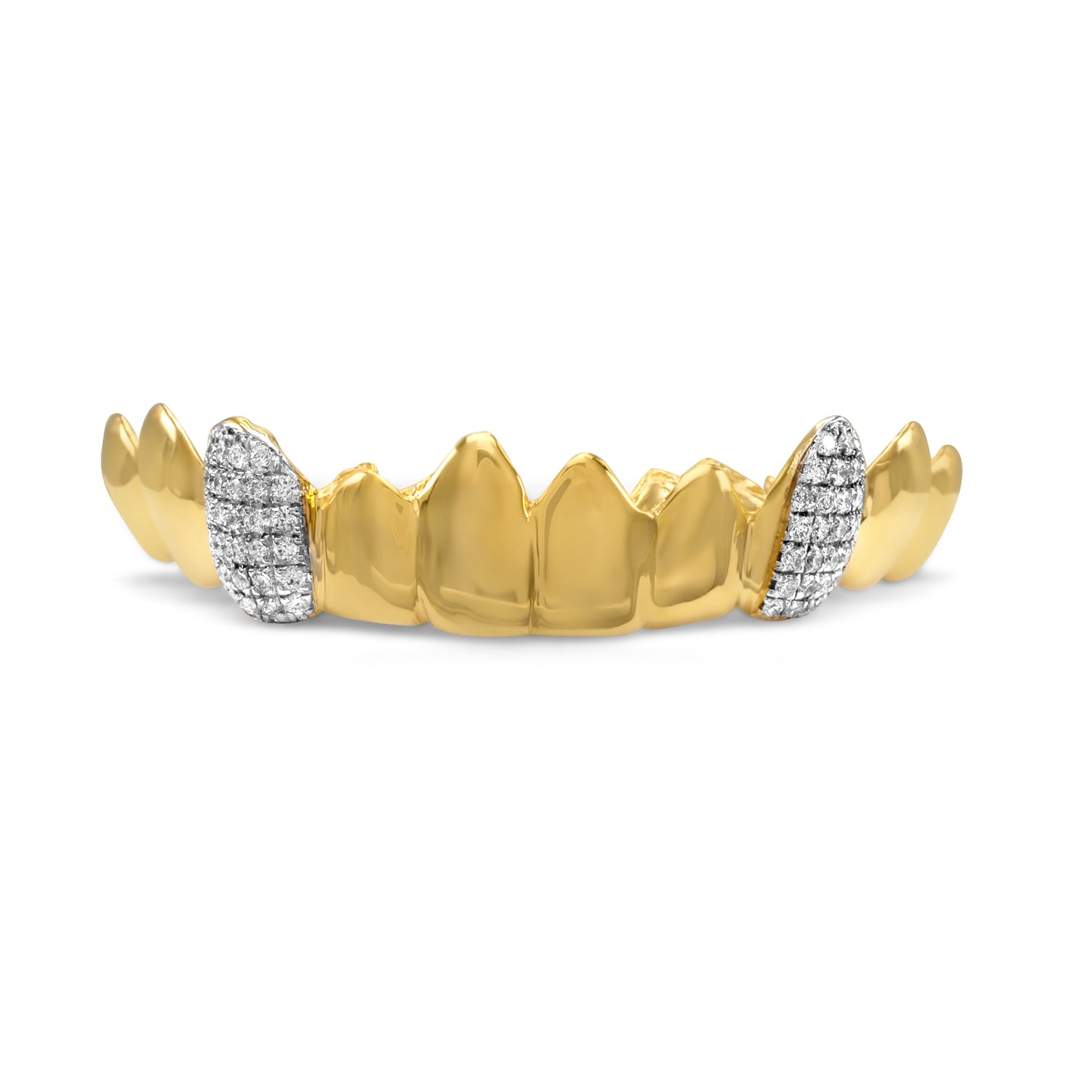 14K Yellow Gold Double Pave Tooth (Bottom) Grillz