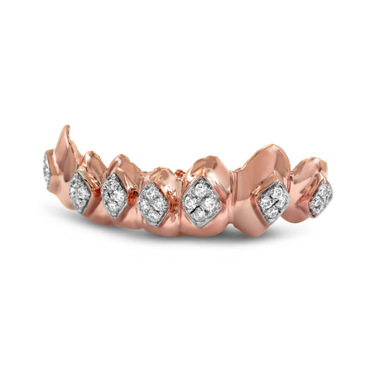 14K Rose Gold Diamond Cluster (Bottom) Grillz