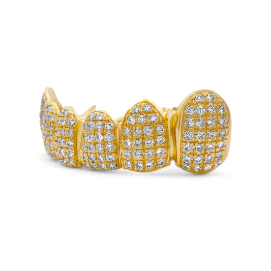 14K Yellow Gold Pave (Bottom) Grillz