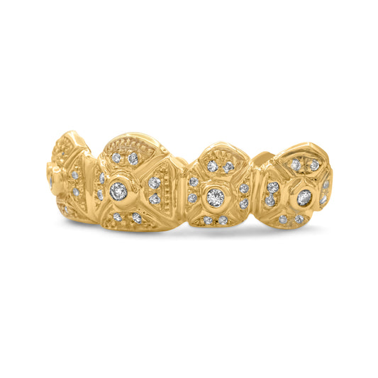 14K Yellow Gold Diamond X's (Top) Grillz