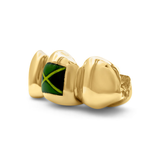 14K Yellow Gold Custom (Jamaica) Flag Grillz