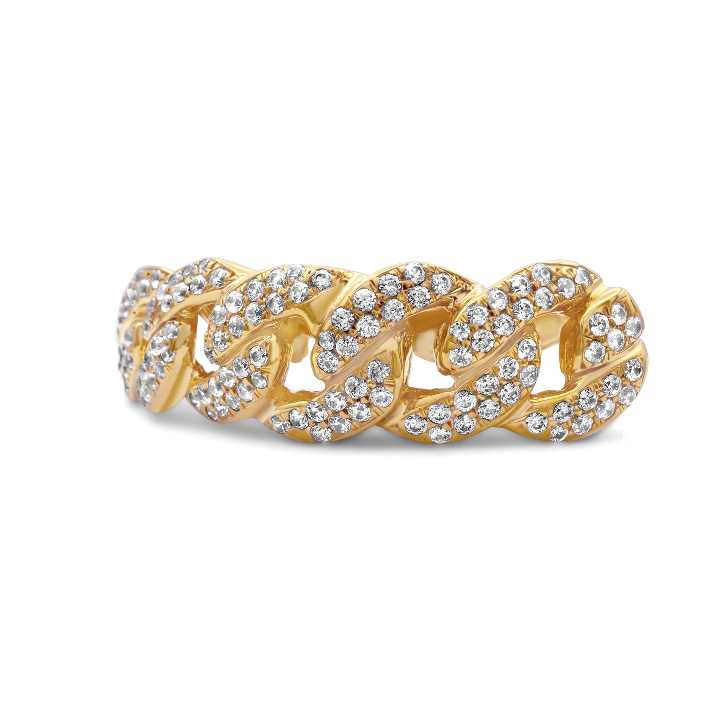 14K Yellow Gold Diamond Cuban (Top) Grillz