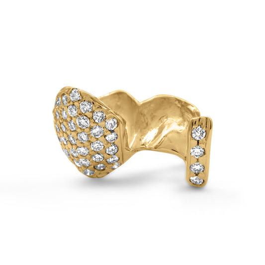 14K Yellow Gold Honeycomb Tooth & Gap Grillz